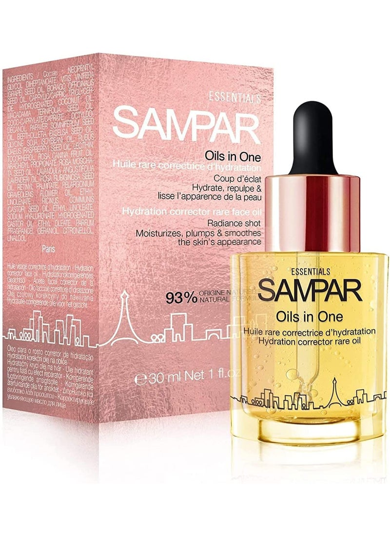 Sampar - SAMPAR  Oils In One Hydration Corrector with Hyaluronic Acid Raspberry  Borage Oil  Prevents Dehydration Enhances Skin  Wrinkle Care  All Skin Types  CrueltyFree Made in Paris 1 oz - Image 1