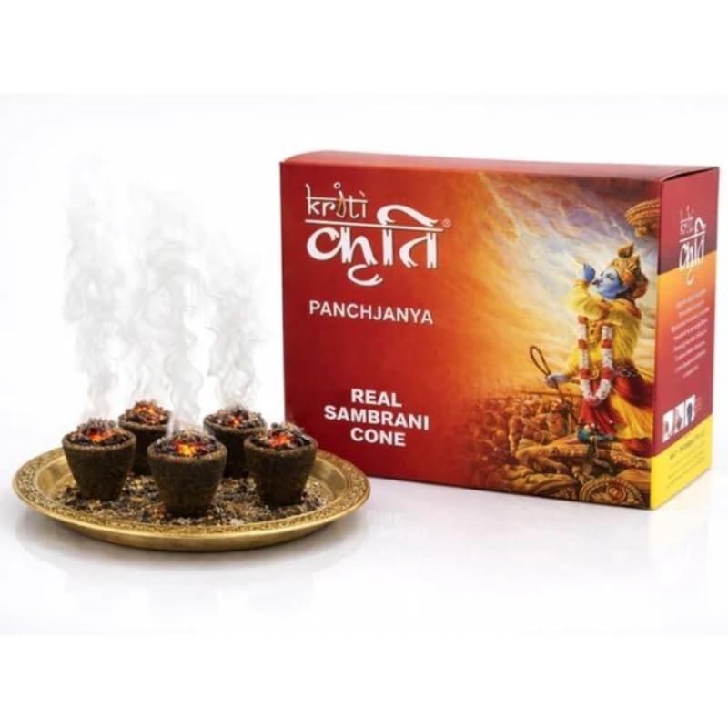 KRITI Creations Special Chandan LOBAN Cups (Real SAMBRANI Cone) Set of 5 - Image 2