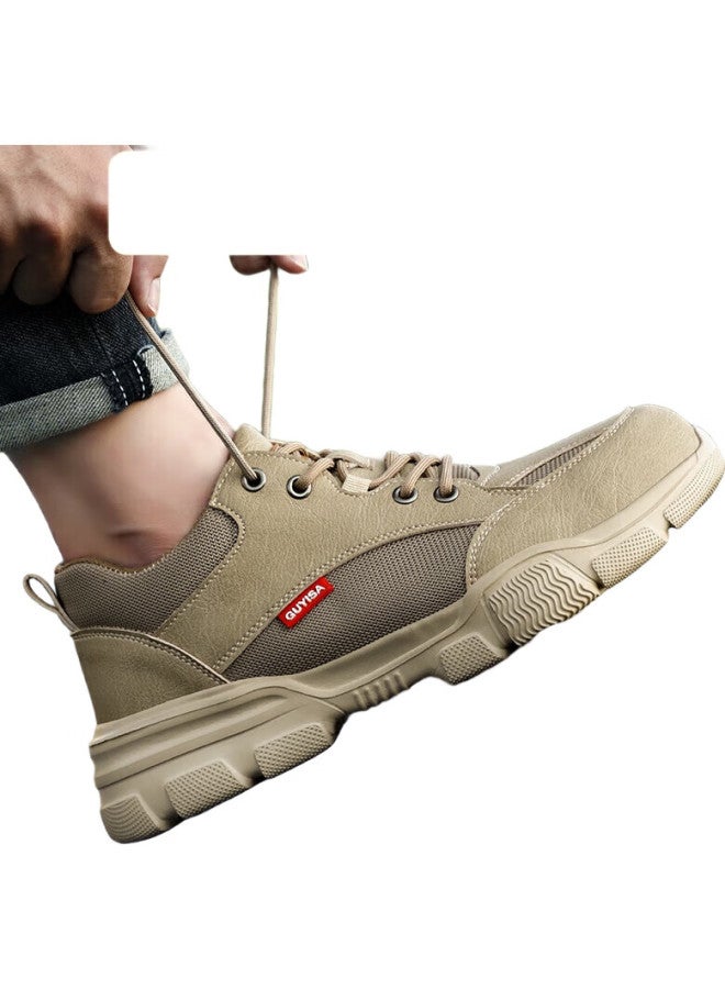 JUNBU Safety Shoes For Men With Steel Toe Cap, Anti-Smashing, Anti-Puncture, Ultra-Light, Breathable, Soft-Soled, Safety Work Site Functional Shoes 1115F Size 40 - Image 2