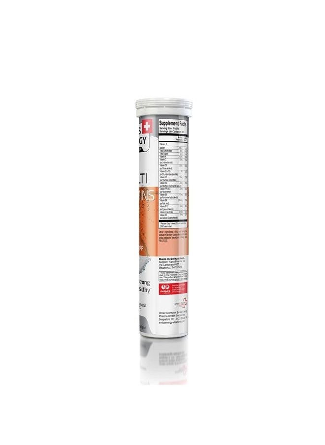 Swiss Energy - by Dr. Frei Multivitamins + Biotin, Supplement with Vitamins C, E, B1, B2 B6, B12, A, and D3, 3-Pack, 60 Effervescent Tablets - Image 1