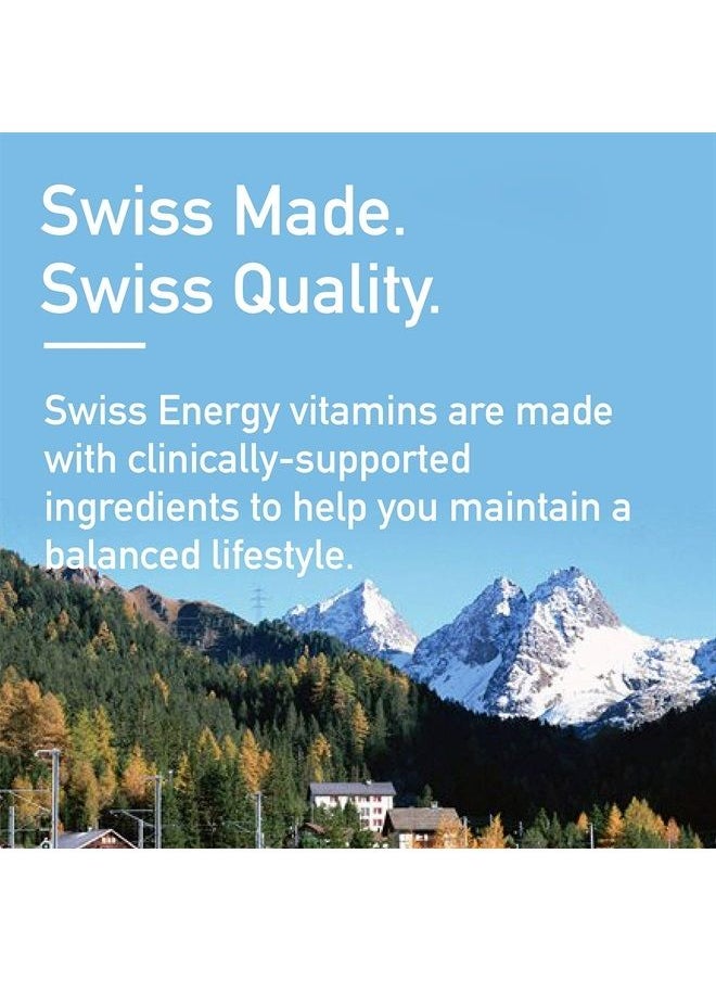 Swiss Energy - by Dr. Frei Multivitamins + Biotin, Supplement with Vitamins C, E, B1, B2 B6, B12, A, and D3, 3-Pack, 60 Effervescent Tablets - Image 1