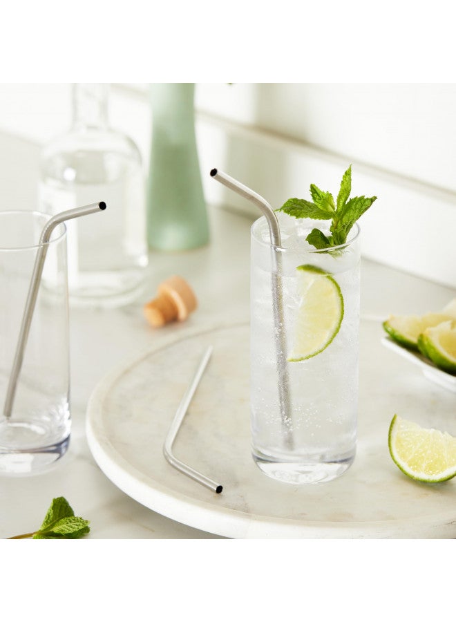 True Sippy Stainless Steel Cocktail Straws, Reusable Metal Straws, Dishwasher Safe, 8 Inch, Set of 4, Silver - Image 3
