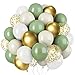 Blocesa Sage Green White Gold Balloons 50pcs Olive Green Gold Metallic Sand White Balloons with Gold Confetti Balloons for Wedding Bridal Shower Safari Birthday Party Decorations - Image 3