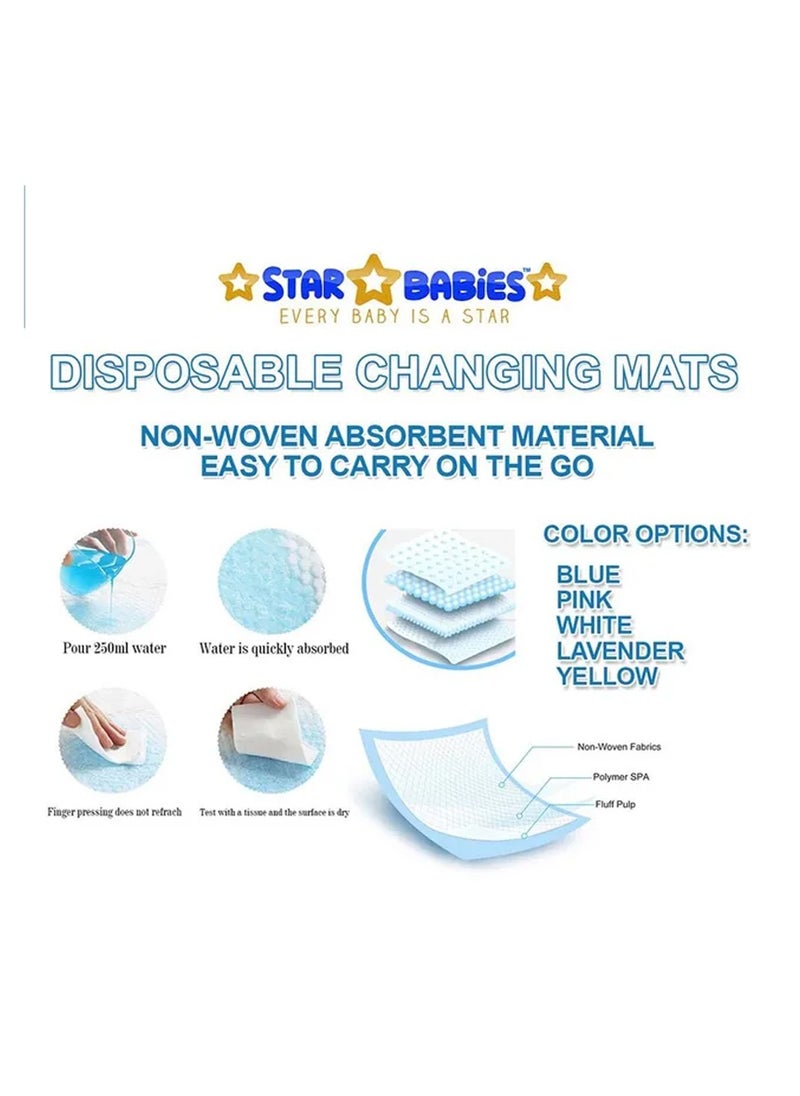 A TO Z A to Z - Disposable Changing Mat size (45cm x 60cm) Large- Premium Quality for Baby Soft Ultra Absorbent Waterproof - Pack of 100 - Blue  - Image 3