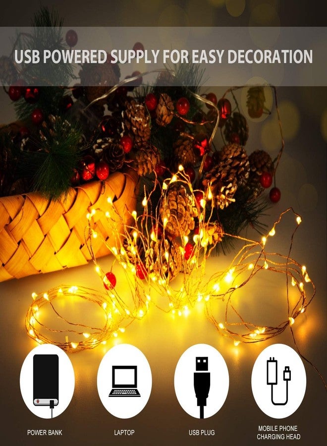 LITVERSE 05 Meter 50 LED's Waterproof Fairy Decorative Stary String Light - 1 M USB Powered (2 Copper Wires, Sturdy Quality) Warm White-5 Meter - Image 2