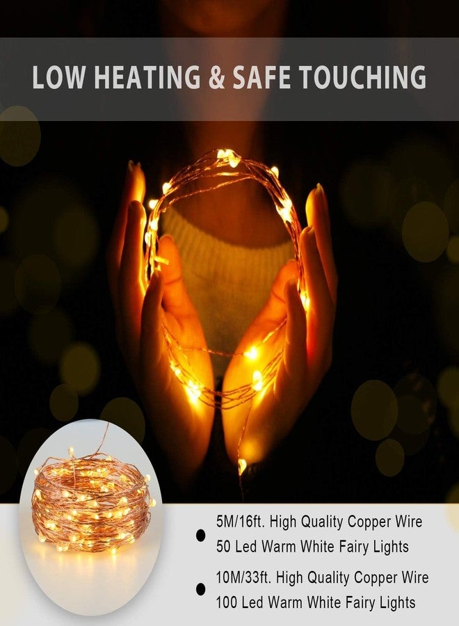 LITVERSE 05 Meter 50 LED's Waterproof Fairy Decorative Stary String Light - 1 M USB Powered (2 Copper Wires, Sturdy Quality) Warm White-5 Meter - Image 3