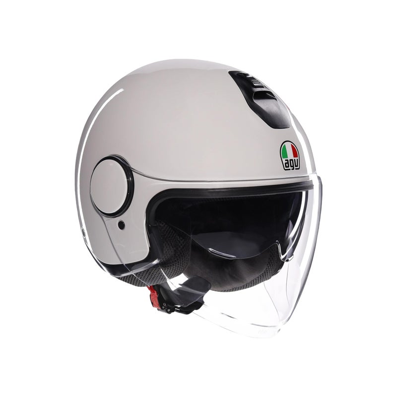 AGV AGV - ETERES E2206, Jet Unisex Motorcycle Helmet, Open Face Motorbike Helmet with Antitheft Ring, Anti-Scratch and Anti-UV Visor, Instant Sweat Absorption Technology, Materia White, L  - Image 1