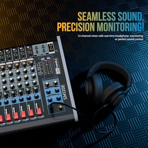 da.beatz. Dabeatz SM120E Professional 12 Channel Audio Mixer, Stereo Echo DJ Sound Mixer for Parties, Stage Effects, Weddings, Karaoke & Studio Recording,Diwali Giving Your Occasion an Impressive Output - Image 4