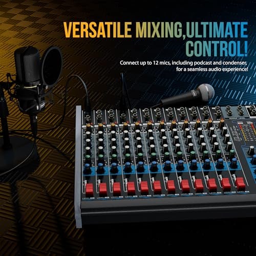 da.beatz. Dabeatz SM120E Professional 12 Channel Audio Mixer, Stereo Echo DJ Sound Mixer for Parties, Stage Effects, Weddings, Karaoke & Studio Recording,Diwali Giving Your Occasion an Impressive Output - Image 2