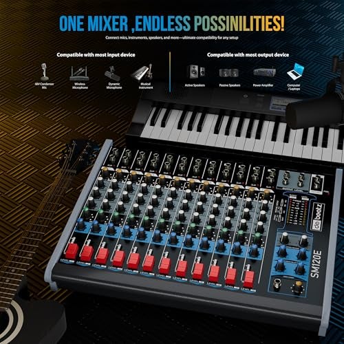 da.beatz. Dabeatz SM120E Professional 12 Channel Audio Mixer, Stereo Echo DJ Sound Mixer for Parties, Stage Effects, Weddings, Karaoke & Studio Recording,Diwali Giving Your Occasion an Impressive Output - Image 5