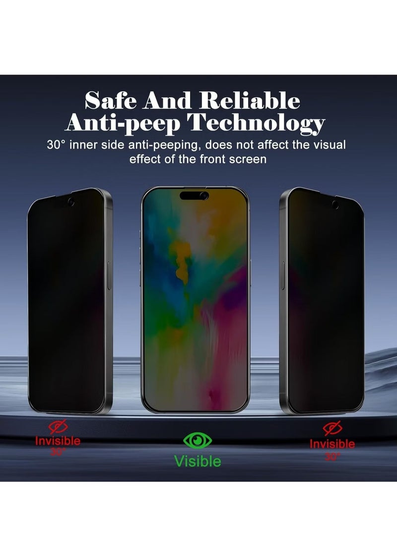 Raxoom 2-Pack Tempered Glass Privacy Screen Protector for iPhone 16 Pro Max [Anti-Spy] [Anti-Scratch] [9H Hardness] - 6.9-Inch - Image 3