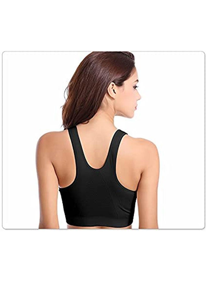 Captaintech Stylish Sports Bra Black - Image 2