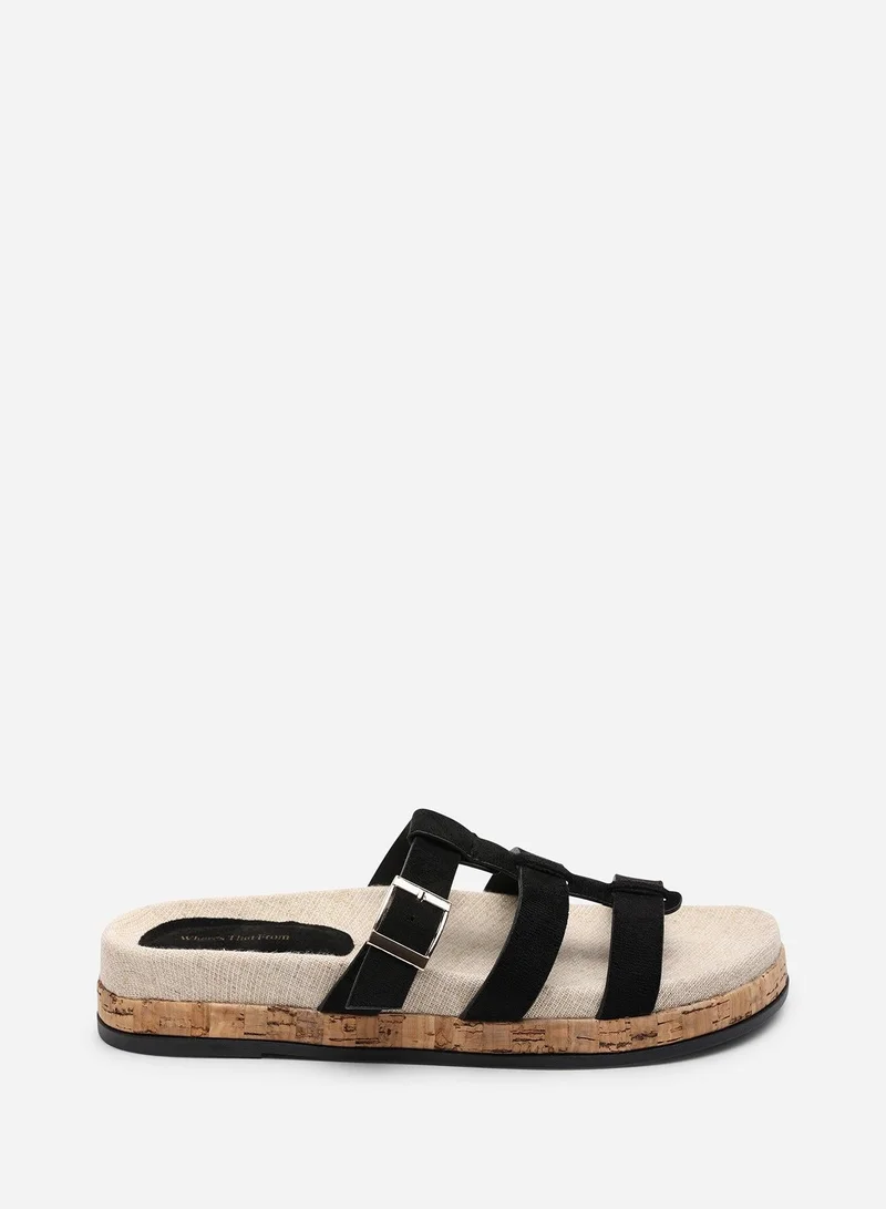 ويرز ذات فروم Bambi Multi Strap Footbed Black Suede Sandal