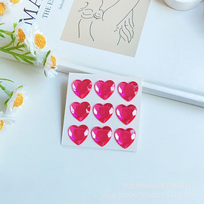 Generic Pearl Diamond Stickers for Kids Face Decoration 9 rose red hearts 