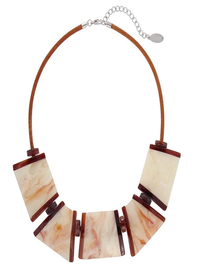 Bocar Necklace for Women, Chunky Statement Necklace, Choker Collar Necklace, Novelty Necklaces, Jewellery for Women Gifts (NK-10704-Beige) - Image 1
