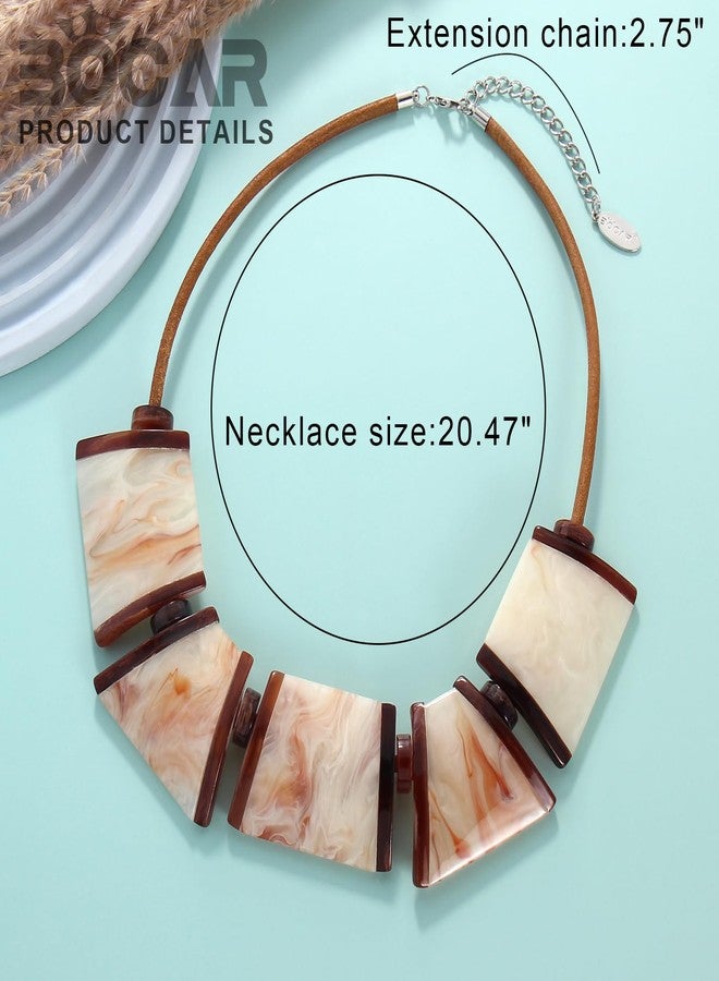 Bocar Necklace for Women, Chunky Statement Necklace, Choker Collar Necklace, Novelty Necklaces, Jewellery for Women Gifts (NK-10704-Beige) - Image 5