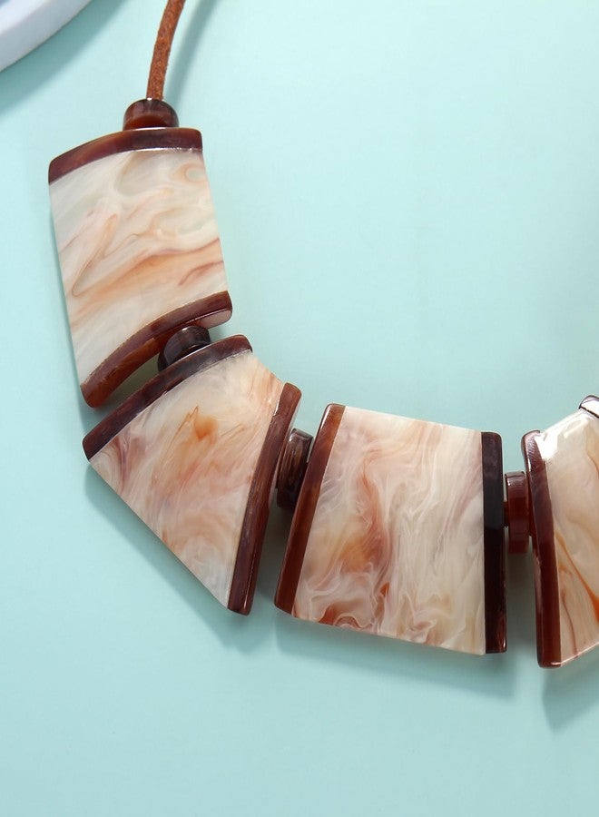 Bocar Necklace for Women, Chunky Statement Necklace, Choker Collar Necklace, Novelty Necklaces, Jewellery for Women Gifts (NK-10704-Beige) - Image 4