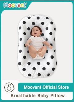 Moovant Newborn Baby Lounger, Foldable Baby Nest Pillow, Cotton Soft Breathable Baby Crib for Baby Sleeping in Bed, Portable Crib for Baby Girls and Boys  - Image 1