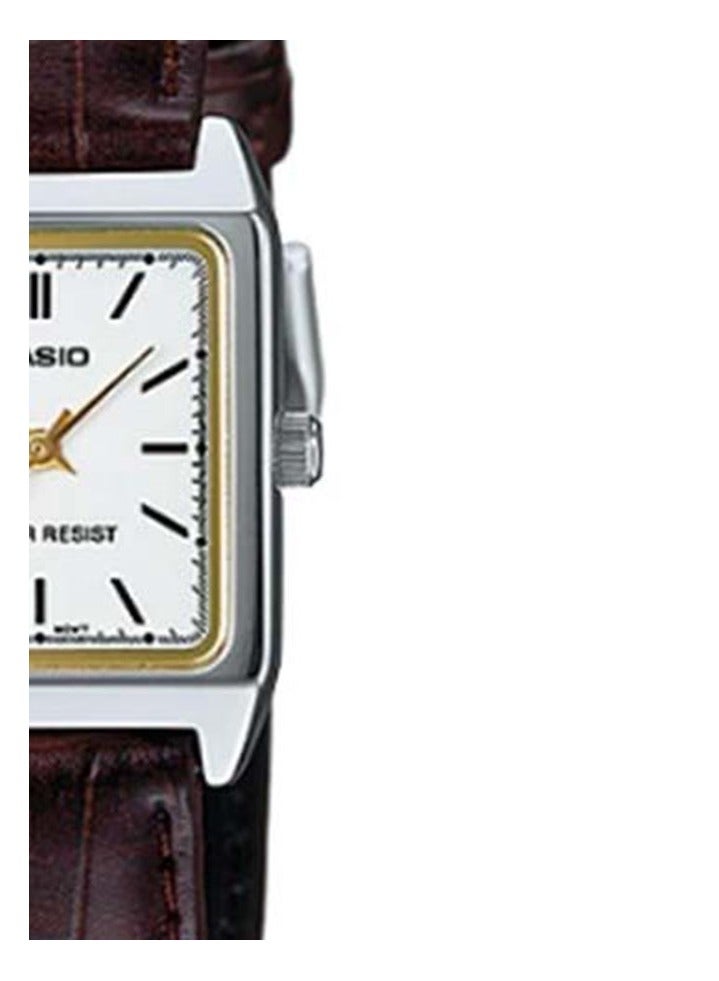كاسيو ساعة يد نسائية من الجلد انالوج بعقارب من كاسيو LTP-V007L-7E2UDF، باللون البني - Image 3