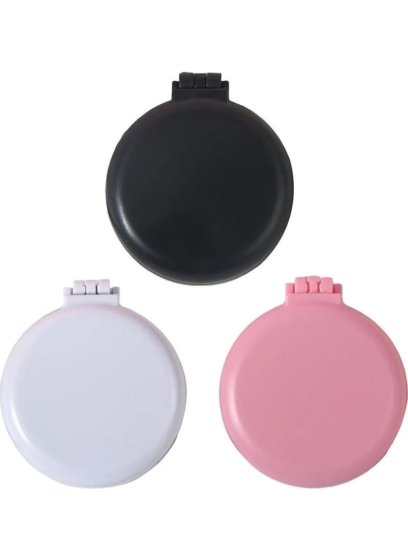 Octopus Bazaar Folding Mini Mirrored Comb 3 Pieces 2 in 1 Mixed Color Round Pocket and Bag Mirror Round  - Image 3