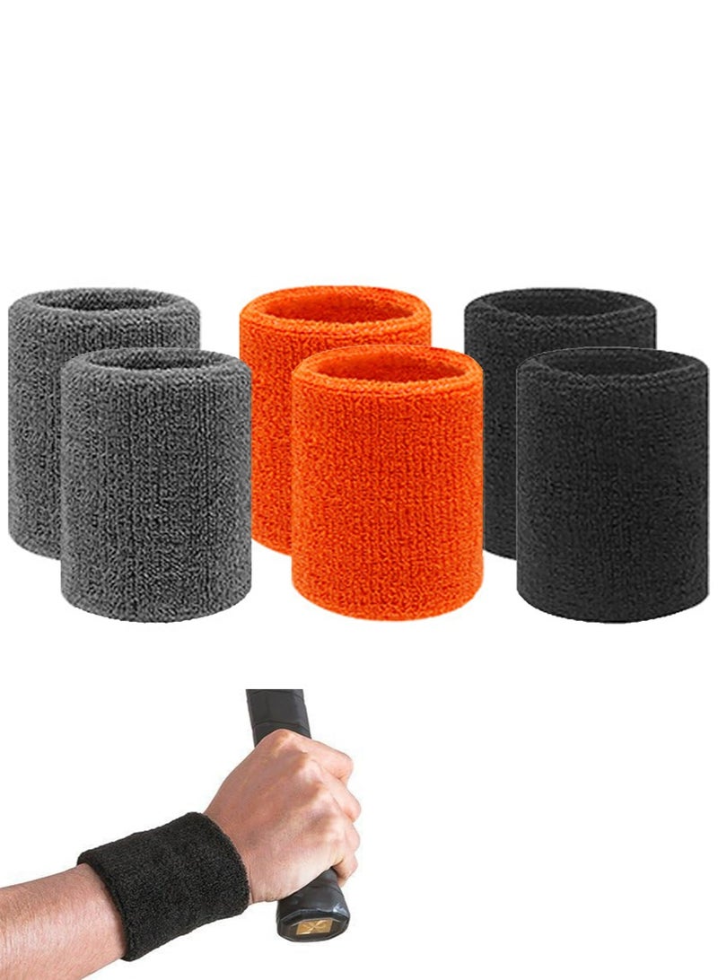 YALONG 6 PCS Sweatbands Sports Wristband for Men & Women - Moisture Wicking Athletic Cotton Cloth Sweatband for Tennis, Basketball, Running, Gym, Working Out - Image 1