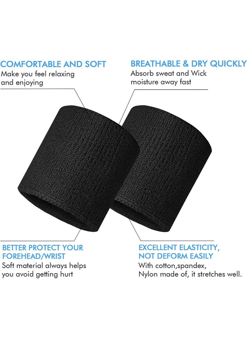 YALONG 6 PCS Sweatbands Sports Wristband for Men & Women - Moisture Wicking Athletic Cotton Cloth Sweatband for Tennis, Basketball, Running, Gym, Working Out - Image 3