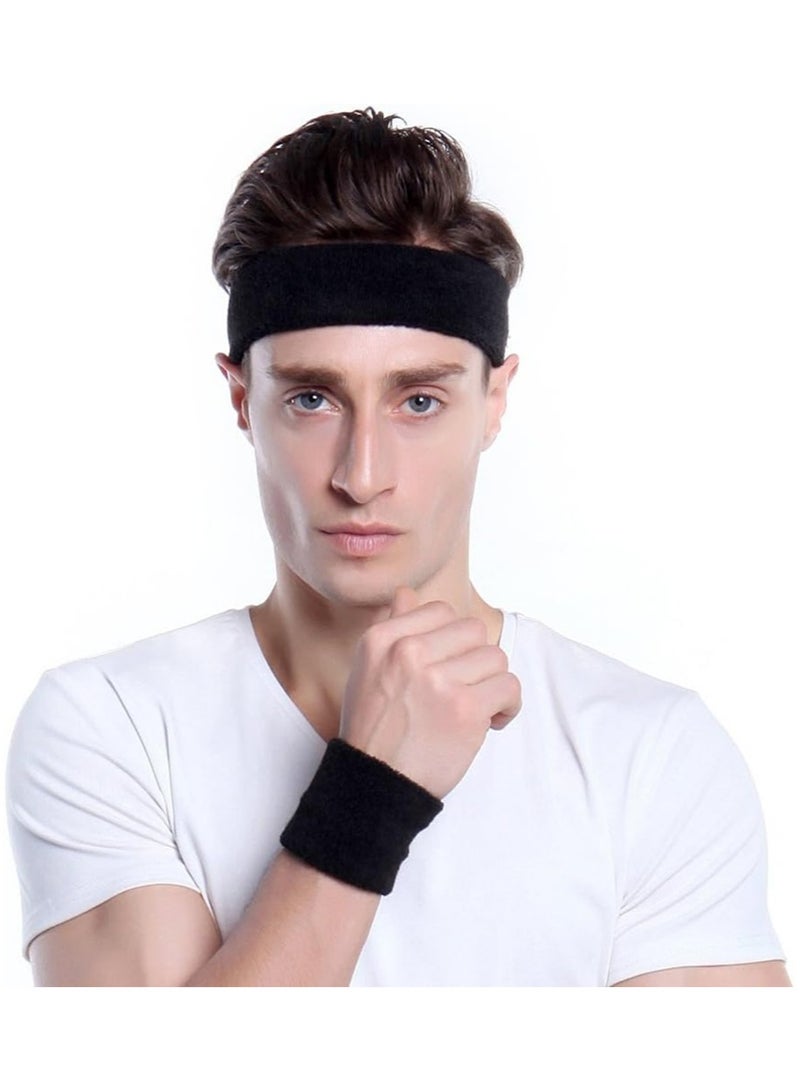 YALONG 6 PCS Sweatbands Sports Wristband for Men & Women - Moisture Wicking Athletic Cotton Cloth Sweatband for Tennis, Basketball, Running, Gym, Working Out - Image 5