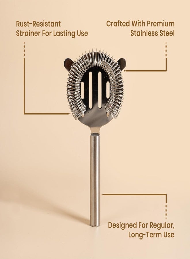Picfest Stainless Steel Silver Strainer of 1 Pieces | Bar Tools | Bar Accessories Set of 1 Pieces | Cocktail Ice Strainer - Image 4