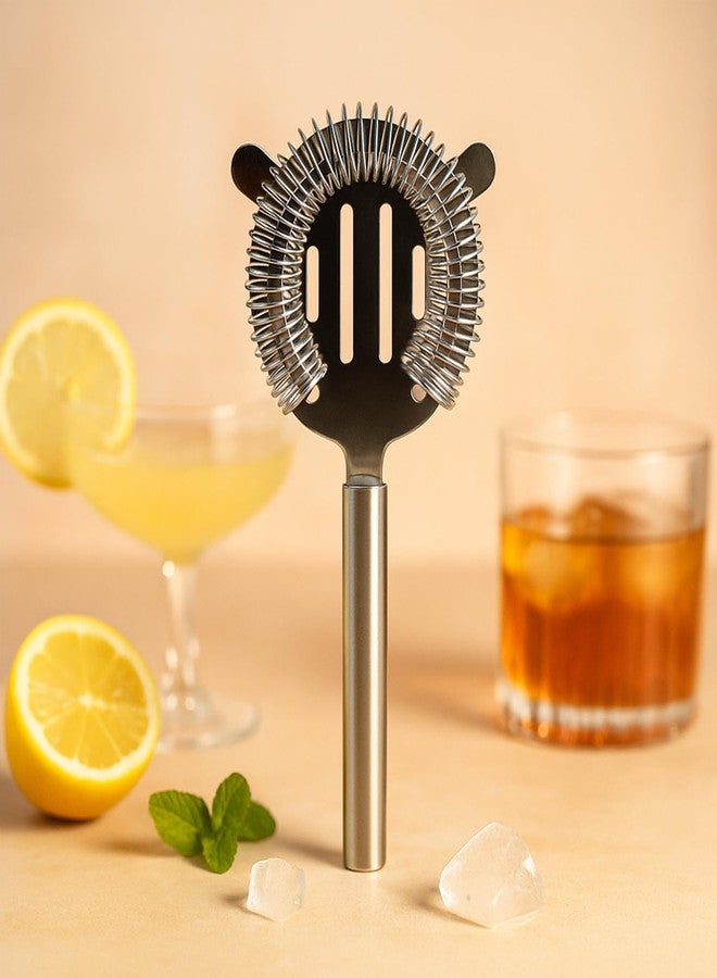 Picfest Stainless Steel Silver Strainer of 1 Pieces | Bar Tools | Bar Accessories Set of 1 Pieces | Cocktail Ice Strainer - Image 1