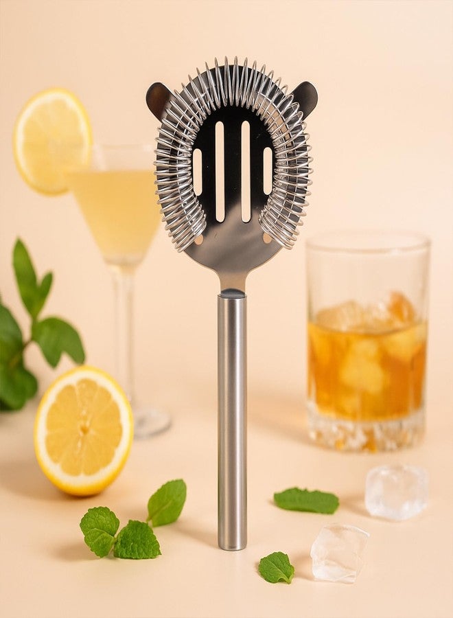 Picfest Stainless Steel Silver Strainer of 1 Pieces | Bar Tools | Bar Accessories Set of 1 Pieces | Cocktail Ice Strainer - Image 2