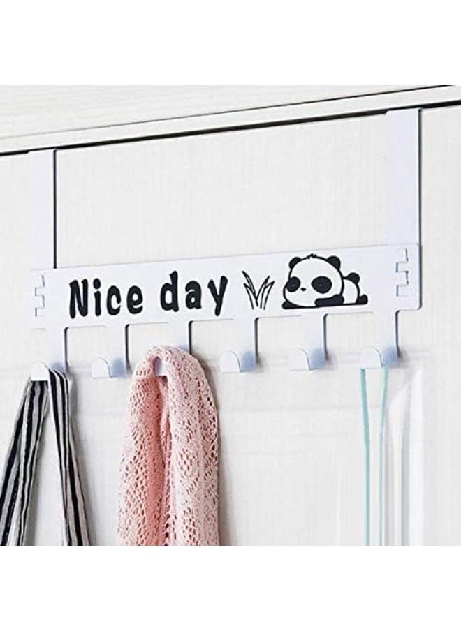 Eywlwaar Over The Door 6 Hanger Rack Decorative Metal Rack For Home Use Hats Coats Towel Bag Clothes Scarfs Hooks (White)  - Image 3