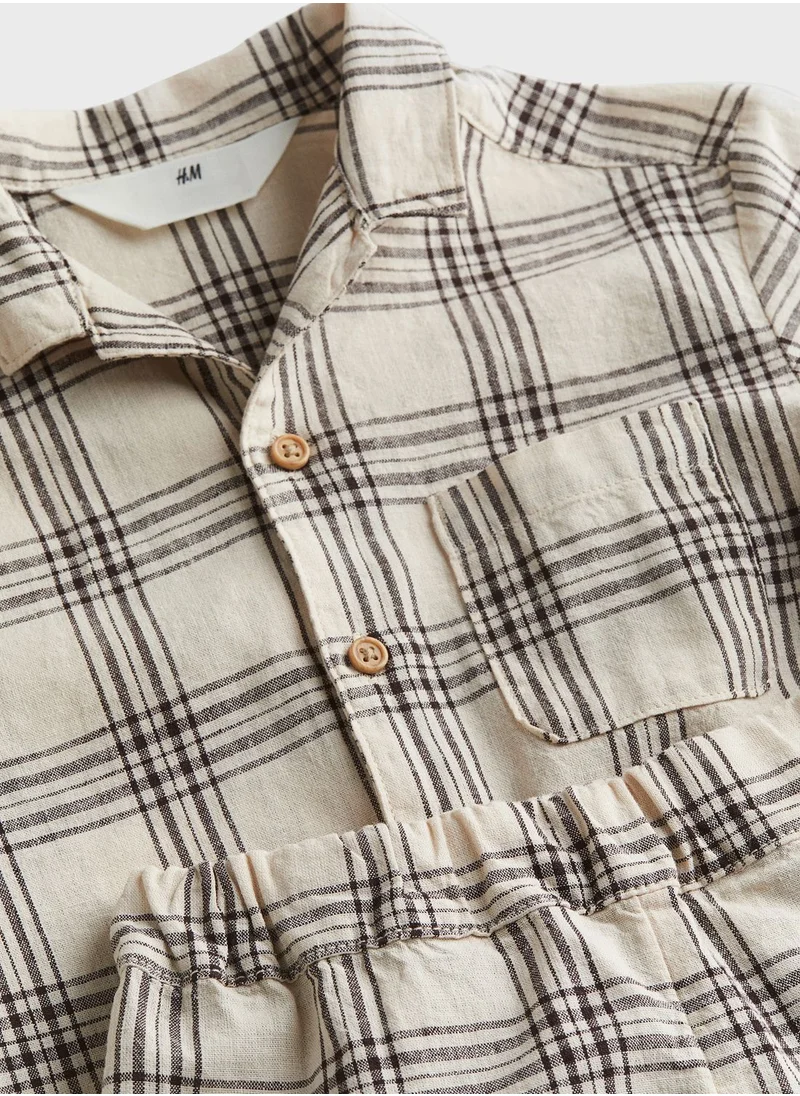 اتش اند ام Kids Checked Shirt & Shorts Set