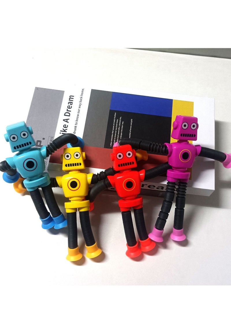 لعب كأس امتصاص الروبوت القابلة للتوسع للأطفال ، 4 حزمة ، أنابيب قابلة للتمديد الإضاءة ، لعبة تعليمية الإبداعية للتخفيف من الإجهاد - Image 1