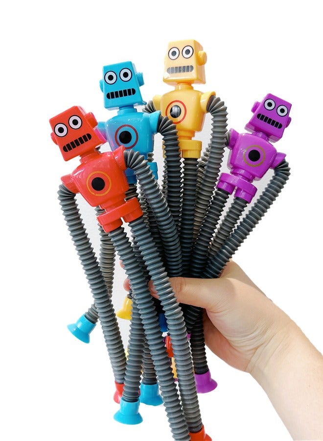 لعب كأس امتصاص الروبوت القابلة للتوسع للأطفال ، 4 حزمة ، أنابيب قابلة للتمديد الإضاءة ، لعبة تعليمية الإبداعية للتخفيف من الإجهاد - Image 4