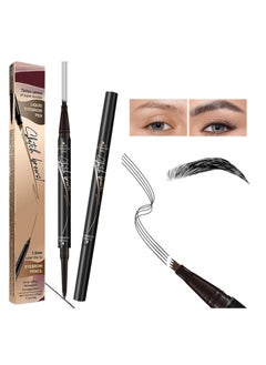 KASTWAVE Waterproof Eyebrow Pencil, 3D Microblading Eyebrow Pencil, Magic Eyebrow Pencil, 4 Fork Tip Tattoo Pencil, Double Ended Eyebrow Pen, Contouring Pencil, Long-Lasting Smudge Proof Brow Pencil, Black  - Image 1