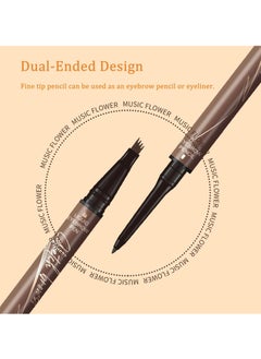 KASTWAVE Waterproof Eyebrow Pencil, 3D Microblading Eyebrow Pencil, Magic Eyebrow Pencil, 4 Fork Tip Tattoo Pencil, Double Ended Eyebrow Pen, Contouring Pencil, Long-Lasting Smudge Proof Brow Pencil, Black  - Image 5