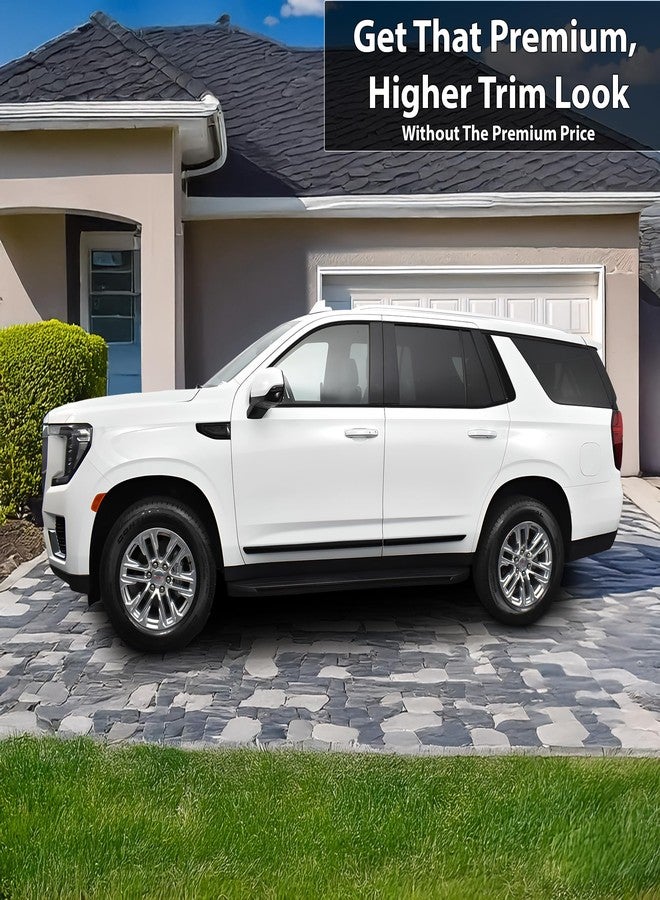 BOGAR TECH DESIGNS for GMC Yukon 2021+ Side Window Chrome Delete Overlay, Gloss Black - Image 2