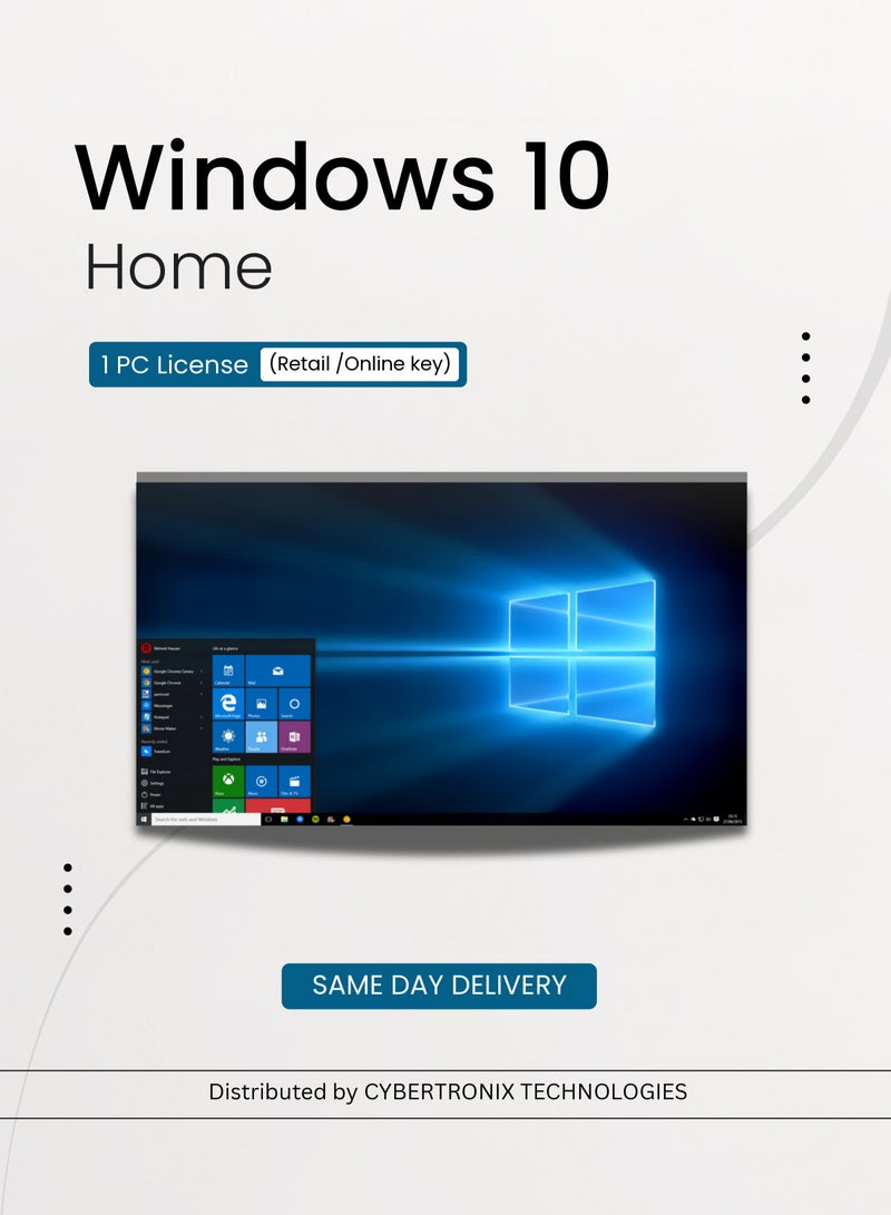 Windows Microsoft Windows 10 Home | 1 PC License (Retail / Online Key) | Digital License | SAME DAY DELIVERY