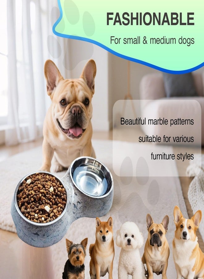 AKEISHE Double Dog Bowls with Non-Slip Tray, 2-in-1 Stainless Steel Pet Feeder for Dogs & Cats, Removable Easy-Clean Dishwasher Safe Bowls - Image 4