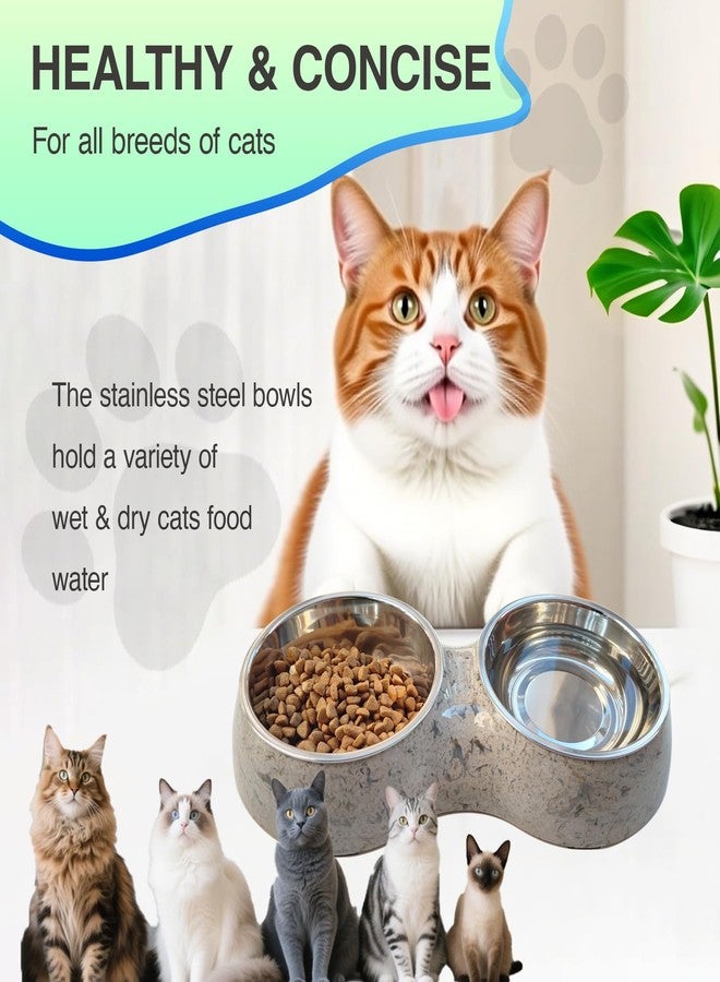 AKEISHE Double Dog Bowls with Non-Slip Tray, 2-in-1 Stainless Steel Pet Feeder for Dogs & Cats, Removable Easy-Clean Dishwasher Safe Bowls - Image 3