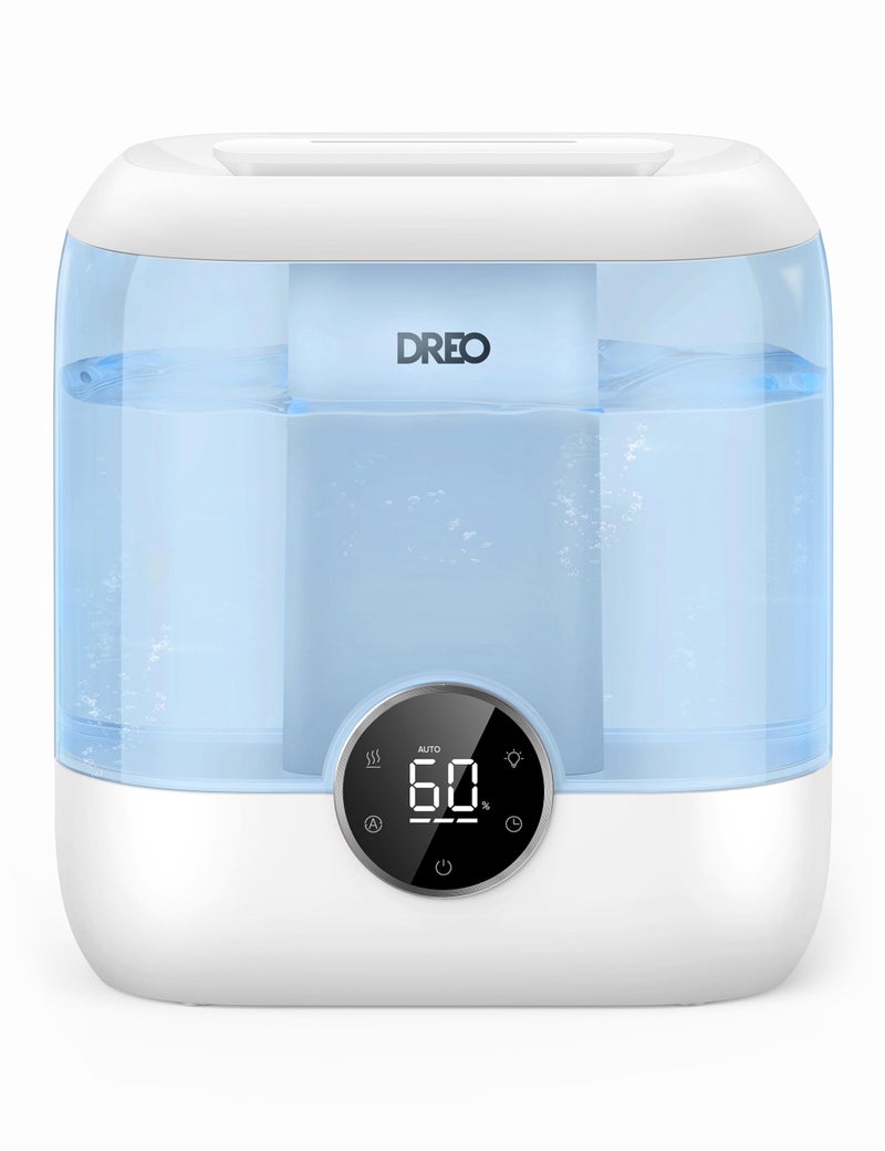 Dreo Humidifiers for Bedroom 6L Top Fill Supersized Cool Mist Humidifier for Large Room 60 Hour Runtime Quiet Ultrasonic Humidifiers for Plants Baby Indoor Home Night Light Blue