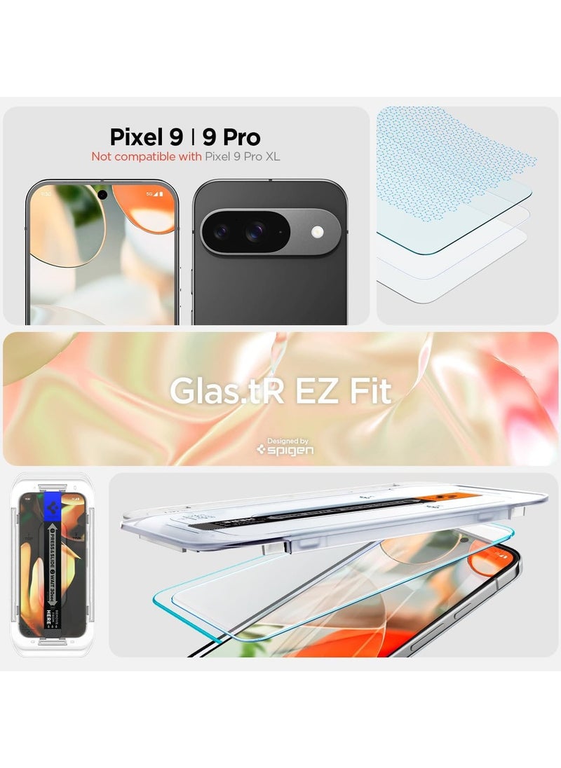 Spigen - GLAStR EZ FIT Tempered Glass Google Pixel 9 / Pixel 9 PRO Screen Protector - Case Friendly [2 PACK] - Image 1