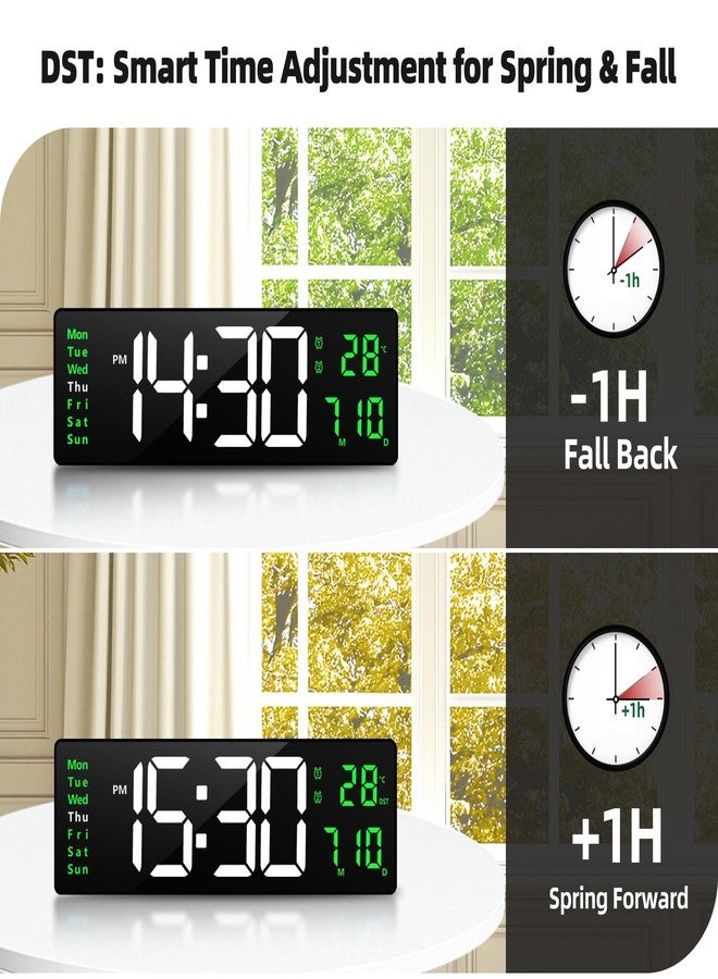 Maxstar 16" Digital Wall Clock with Remote, 2 Alarms, DST, Date, Week, Dimmer,Large Digital Clock With Temperatur,Jumbo Number,LED Display,Night Light for Living Room,Kitchen,Garage,Gym,Desk (Green) - Image 5
