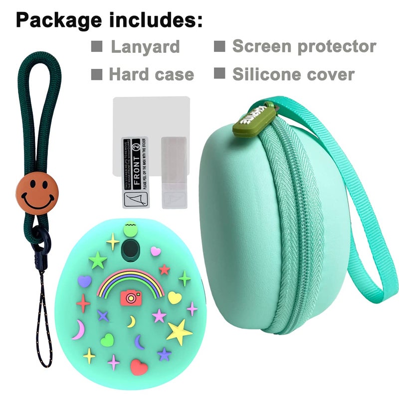 JCHPINE Hard Carrying Case and Silicone Cover Compatible with Tamagotchi Pix Interactive Virtual Pet Game Machine, Screen Film Protector for Tamagotchi Pix Accessories (Green) - Image 2