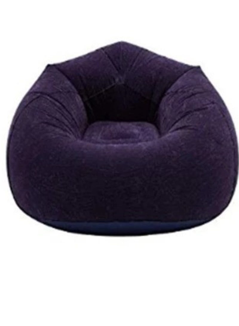 Macon Portable Inflatable Lounger Sofa Chair – Velour Finish, Indoor/Outdoor Use, Includes Air Pump (Purple) - Image 2
