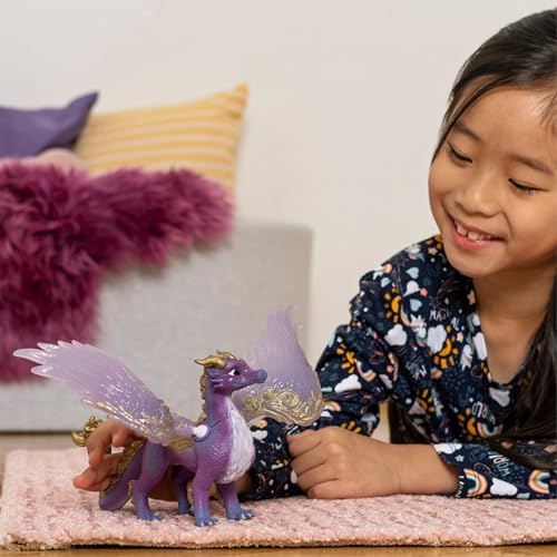 Schleich Bayala 7 Nightsky Dragon Figurine Toy with Moveable Wings Cute Fantasy Fairy Animal Figure for Girls and Boys Purple Wyvern Mythical Creature for Imaginative Play Kids Age 5 70762 - Image 3