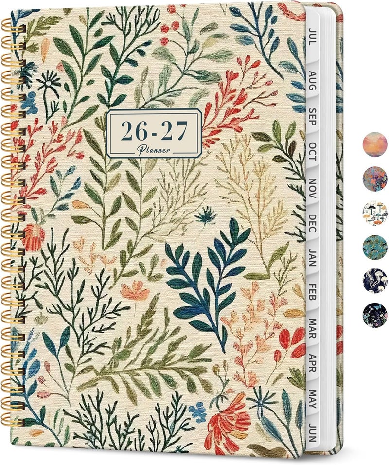 Taja Planner 2026-2027, Academic Year Weekly and Monthly Calender Planner, from Jul 2026 - Jun 2027, Spiral Bound School Planning Book, Perfect for Teacher, Student, Women & Men, A4 (8.5" x 11"), Herbs - Image 1