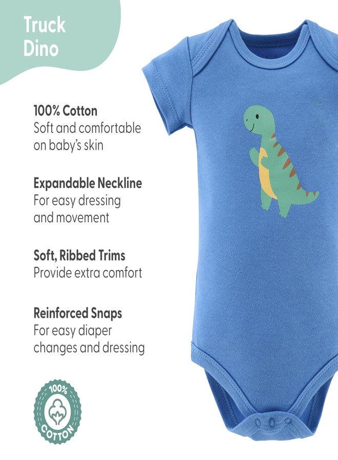 The Peanut Shell The Peanutshell Baby Boys' Bodysuits, 4 Pack, Newborn to 24m, Multicolor, 6-9 Months - Image 2