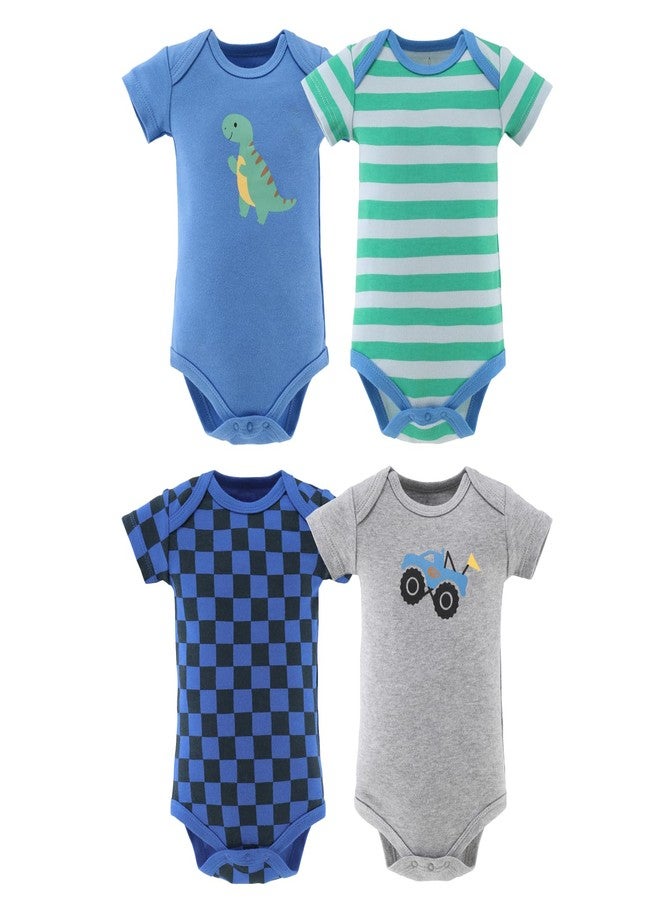 The Peanut Shell The Peanutshell Baby Boys' Bodysuits, 4 Pack, Newborn to 24m, Multicolor, 6-9 Months - Image 1