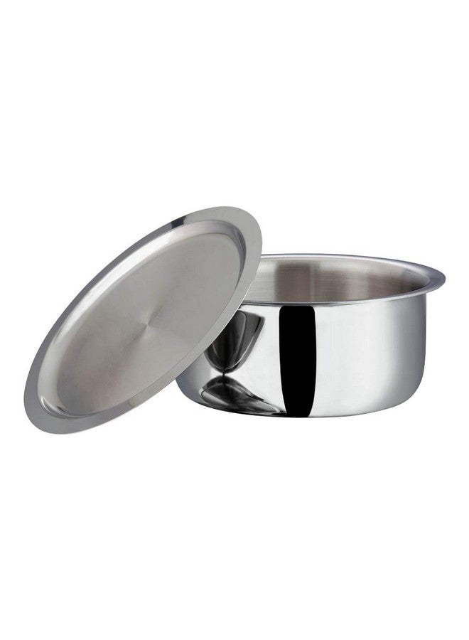 VINOD Vinod Platinum Triply Stainless Steel Tope / Patila with Stainless Steel Lid 1 Litre Capacity (14 cm Diameter) - Silver (Induction and Gas Stove Friendly), 5 Years Warranty  - Image 1